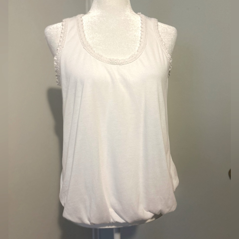 American Rag Woman’s Tank Top,Lace Off, White Color,Size Medium.